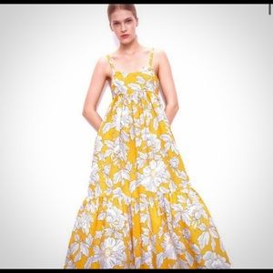 Size XS yellow floral Zara maxi dress